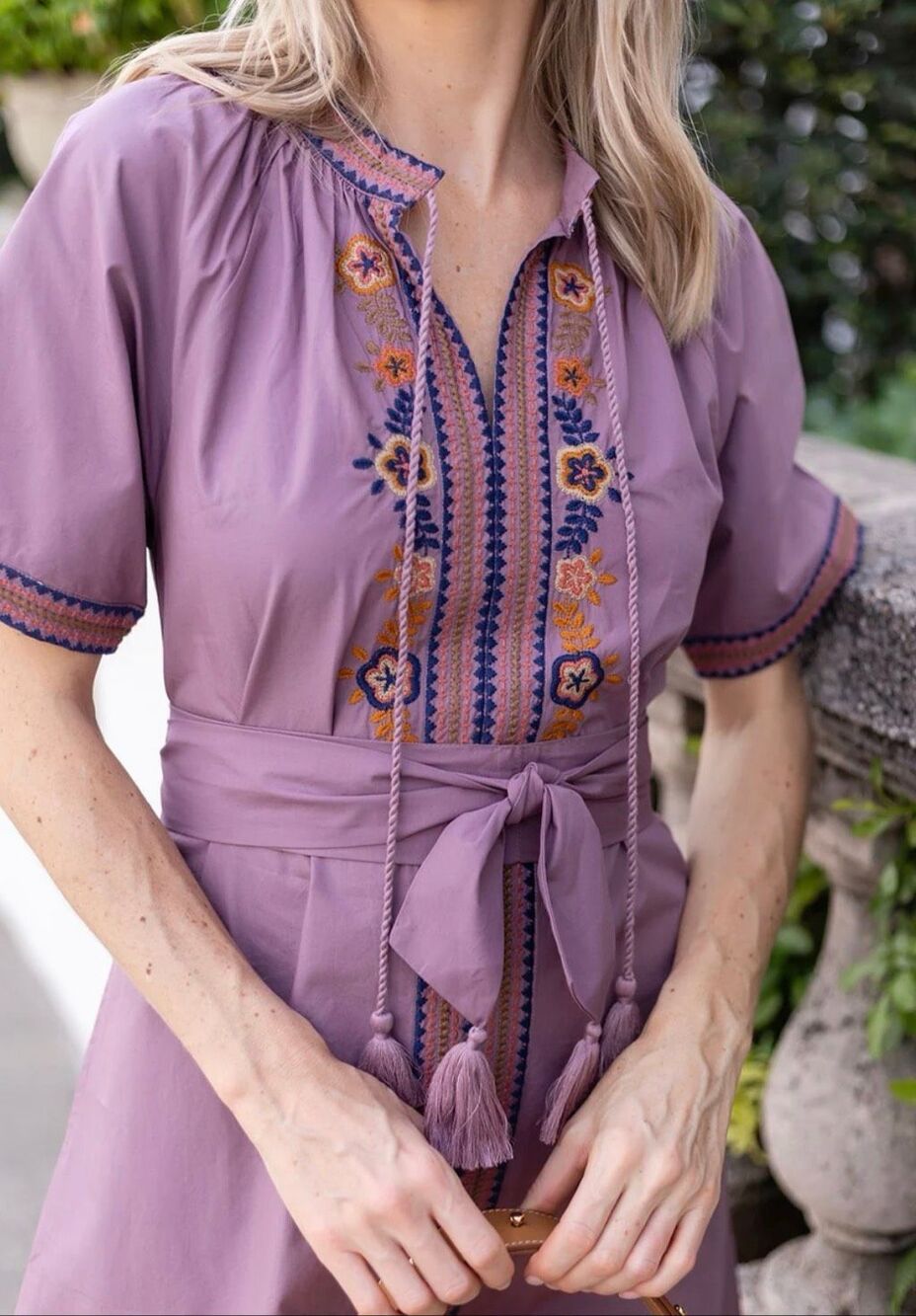 Julia Amory Daphne Coatue Dress Midi Size XL Embroidered Floral $289.00 - Picture 3 of 9